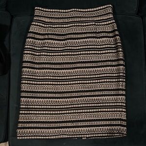 ANTONIO MELANI Black and Cream Patterned Pencil Skirt